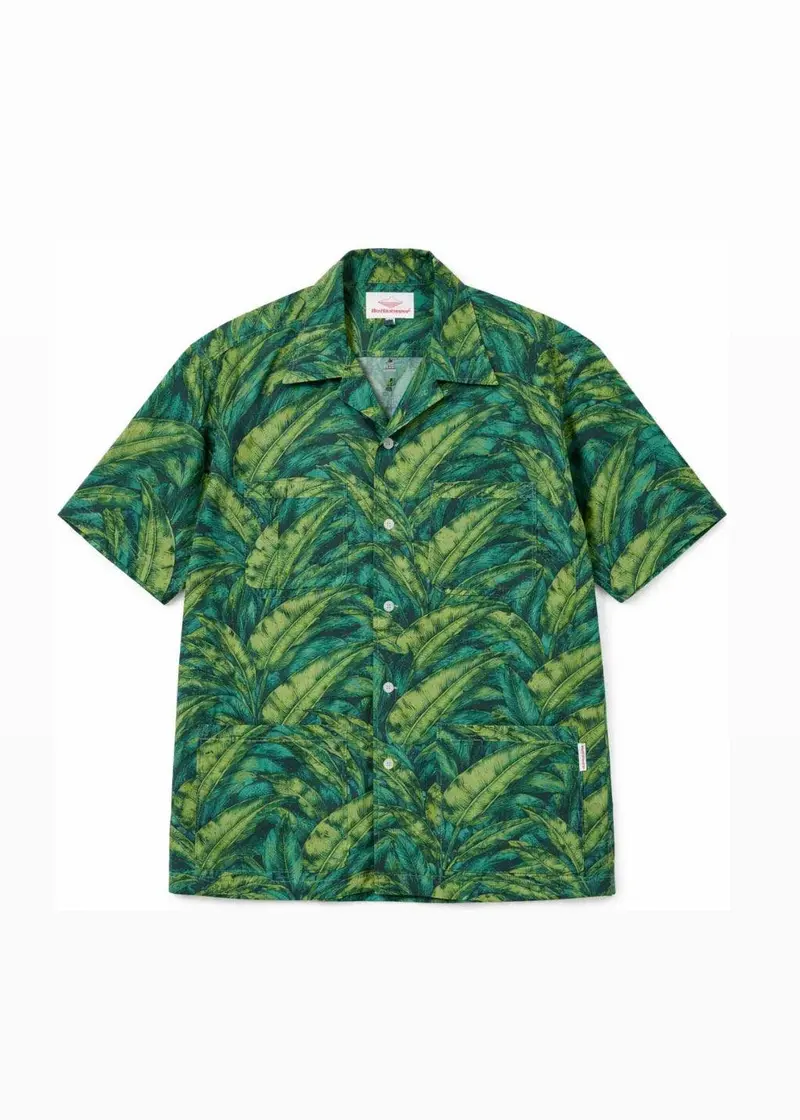 Five Pocket Island Shirt - Black Banana Leaf
