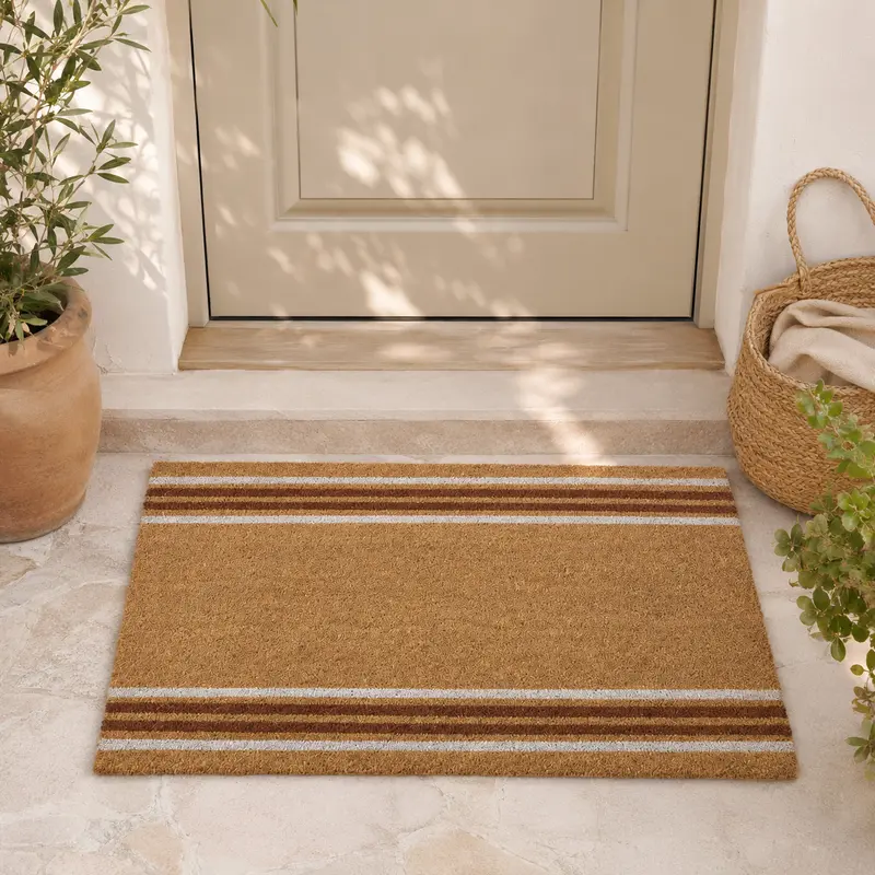 Striped Coir Doormat