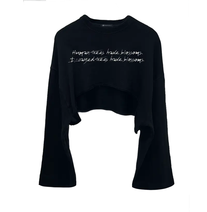 Plum Blossom Cropped Sweatshirt
